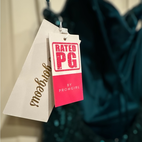 Size 2 Elegant Green Sequin Gown - Picture 4 of 4